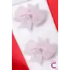 2li Kız Çocuk Grogren Saten Fiyonk Toka Seti Açık Pembe - Fiyonklu Kurdele Klips Pens Saç Tokası