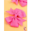 2li Kız Çocuk Grogren Saten Fiyonk Toka Seti Pembe - Fiyonklu Kurdele Klips Pens Saç Tokası