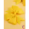 2li Kız Çocuk Grogren Saten Fiyonk Toka Seti Sarı - Fiyonklu Kurdele Klips Pens Saç Tokası
