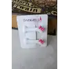 2li Pembe Kurdele Fiyonklu Beyaz Kemik Tasarım Pens Toka - Sevimli Kedi Köpek Tokası Saç Aksesuarı