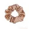 2li Saten Krem & Altın Varak Orta Boy Scrunchie Simit Toka - Renkli Lastikli Saç Topuz Tokası