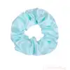 2li Saten Leopar & Açık Mavi Orta Boy Scrunchie Simit Toka - Renkli Lastikli Saç Topuz Tokası