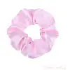 2li Saten Siyah & Pembe Orta Boy Scrunchie Simit Toka - Renkli Lastikli Saç Topuz Tokası
