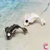 2li Siyah Beyaz Koi Balık Broş Seti - Hediyelik Erkek Kadın Unisex Ceket Yaka İğnesi Broş