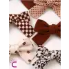 2li Soft Bej Kahve Tonlu Kız Çocuk Fiyonk Toka Seti - Tarz Fiyonklu Kurdele Pens Bebek Saç Tokası