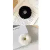 2li Yumuşak Tüylü Renkli Peluş Simit Toka - Peluş Scrunchie Lastikli Saç Tokası Renk-1