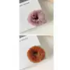 2li Yumuşak Tüylü Renkli Peluş Simit Toka - Peluş Scrunchie Lastikli Saç Tokası Renk-4