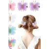 2li Zarif Gökkuşağı Renkli Tül Kelebek Toka Seti 5cm - Kız Çocuk Bebek Kelebekli Pens Saç Tokası