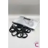 25li Günlük Kullanım Dayanıklı Kadın Siyah Lastik Toka Seti 4.5cm - Yumuşak Lastikli Saç Tokası