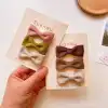 3lü Kadife Kumaşlı Kurdele Fiyonk Çocuk Toka Seti - Kız Çocuk Klips Pens Saç Tokası Model-1