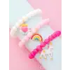3lü Unicorn Boncuklu Charm Kız Çocuk Bileklik Seti