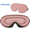 3D Face Design %100 Işık Geçirmez Uyku Maskesi Göz Bandı Pembe - Ayarlı Sıkmaz Yumuşak Baş Kayışı