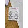 4lü Dökme Simli Gümüş Yıldızlı Çıtçıtlı Toka Seti - Renkli Kız Çocuk Yıldız Çıt Çıt Yan Saç Tokası