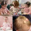 4lü Tamamen Astarlı Fiyonk Model Yumuşak Bebek Saç Tokası - Renkli Çocuk Pens Klips Toka Renk-1