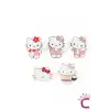 5li Hello Kitty Tasarım Rozet Pin Broş Seti - Hediyelik Çocuk Aksesuar Arkadaşa Çanta Yaka İğnesi