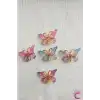5li Mor Pembe Mavi Degrade Silikon Dolgu Kanatlı Kelebek Toka Seti - Kelebekli Mini Pens Saç Tokası