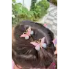 5li Pembe Mavi Degrade Kız Çocuk Kelebek Toka Seti - Dolgu Kanatlı Kelebekli Mini Pens Saç Tokası