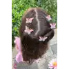 5li Pembe Mavi Degrade Kız Çocuk Kelebek Toka Seti - Dolgu Kanatlı Kelebekli Mini Pens Saç Tokası