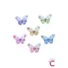 6lı Hareketli Kelebek Toka Seti Renkli Gerçekçi Kumaş - Zirkon Taşlı Kelebekli Toka Pens Saç Tokası