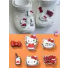 6lı Hello Kitty Çocuk Terlik Süsü Seti Jibbitz - Cross Charm Terlik Süsleri Crocks Aksesuar