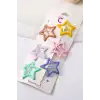 6lı Mat Soft Renkli Büyük Yıldız Çıtçıt Toka Seti 4cm - Kız Çocuk Yıldızlı Çıtçıtlı Saç Tokası