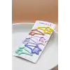 6lı Mat Soft Renkli Kayan Yıldız Çıt Çıt Toka Seti - Kız Çocuk Yıldızlı Çıtçıtlı Yan Saç Tokası