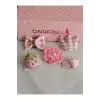 5li Özel Seri Pembe Fiyonk İncili Çiçek Az Saçlı Saçsız Bebek Tokası Yenidoğan Hediyelik Toka Seti