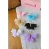 2li Pembe Tüllü Kanatlı Renkli Kelebek Toka Seti 5cm - Kelebekli Toka Pens Klipsli Saç Tokası