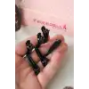 6lı Siyah Mini Plastik Pens Toka Seti 3.5cm - Makyaj Kuaför Maşa Fön Dalga Klipsli Saç Tutucu