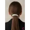 Minimalist Kruvasan Model Asetat Kıstırmalı Beyaz Muz Toka 7cm- Modern Saç Topuz Tokası Klipsli Toka