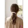 Minimalist Kruvasan Model Asetat Kıstırmalı Beyaz Muz Toka 7cm- Modern Saç Topuz Tokası Klipsli Toka