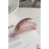 Pembe Mermer Desen Asetat Kıstırmalı Saç Topuz Tokası 7cm - Zahmetsiz Şık Pratik At Kuyruğu Toplama