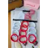 25li Dayanıklı Yumuşak Kırmızı Beyaz Lastik Toka 4.5cm- 23 Nisan 29 Ekim Konsept Bayramı Saç Tokası