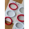 25li Dayanıklı Yumuşak Kırmızı Beyaz Lastik Toka 4.5cm- 23 Nisan 29 Ekim Konsept Bayramı Saç Tokası
