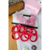 25li Kırmızı Lastik Toka 4.5cm Dayanıklı Yumuşak - 23 Nisan 29 Ekim Bayramı Lastikli Saç Tokası