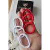 25li Kırmızı Lastik Toka 4.5cm Dayanıklı Yumuşak - 23 Nisan 29 Ekim Bayramı Lastikli Saç Tokası