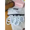 25li Günlük Dayanıklı Yumuşak Beyaz Kadın Lastik Toka 4.5cm - 23 Nisan 29 Ekim Bayramı Saç Tokası