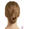 Twist Model French Pin Kadın Gold Metal Topuz Tokası 12.5cm - Modern Çubuk Toka Saç Topuz Çubuğu
