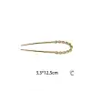 Twist Model French Pin Kadın Gold Metal Topuz Tokası 12.5cm - Modern Çubuk Toka Saç Topuz Çubuğu