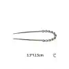 Twist Model French Pin Kadın Gümüş Metal Topuz Tokası 12.5cm - Modern Çubuk Toka Saç Topuz Çubuğu