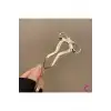 Fiyonk Kurdele Tasarım Kadın Metal Topuz Tokası Gold 12cm - Şık Günlük U Çubuk Toka Saç Çubuğu