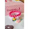 3lü Set Gökkuşağı Renkli Çiçekli Kız Çocuk Bileklik - Hediyelik Doğum Günü Hediyesi Takı Aksesuar