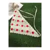 Bohem El Örgüsü Kirazlı Saç Bandanası - Kırsal Tarz Yazlık Tatil File Örme Üçgen Bandana Saç Bandı