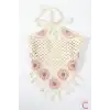 Retro Bohem Tarz Gül Kurusu Papatya Püsküllü Crochet Bandana - El Örgüsü Örme Üçgen Saç Bandanası