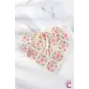 Pastel Tonlu Çiçekli Dantel İşlemeli Bohem Örme Üçgen Bandana - Hediyelik Yazlık Örgü Saç Bandanası