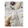 Vintage Sedefli İncili Müge Çiçeği Sallantılı Fiyonk Toka Seti 5.5cm - Bayram Doğum Günü Saç Tokası