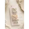 Zarafet Serisi 5li Minik Beyaz Gül Kır Çiçeği Kelebek Nakışlı Fiyonk Yumuşak Klipsli Pens Toka Seti
