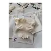 Zarafet Serisi 5li Bayram Özel 5li Kız Bebek Çocuk Ekru Krem Dantelli Gül Fiyonk Astarlı Toka Seti