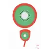 Kivi Meyve Desenli Katlanabilir Yuvarlak Yelpaze Çıtçıt Çantalı Taşınabilir Mini Kore Yelpazesi 20cm