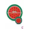 Kivi Meyve Desenli Katlanabilir Yuvarlak Yelpaze Çıtçıt Çantalı Taşınabilir Mini Kore Yelpazesi 20cm
